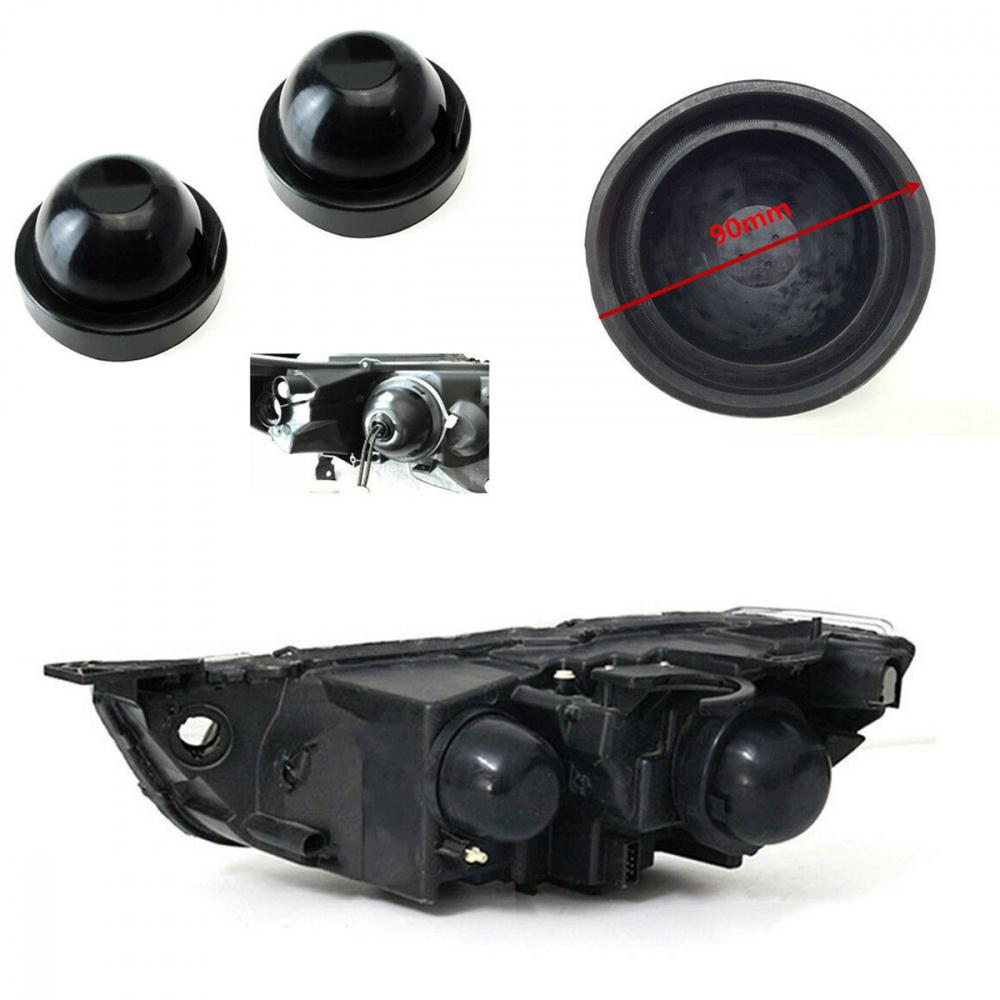 2 Pcs 90Mm Car Headlight Cover Hosing Seal Caps Pvc Rubber Dustproof Waterproof