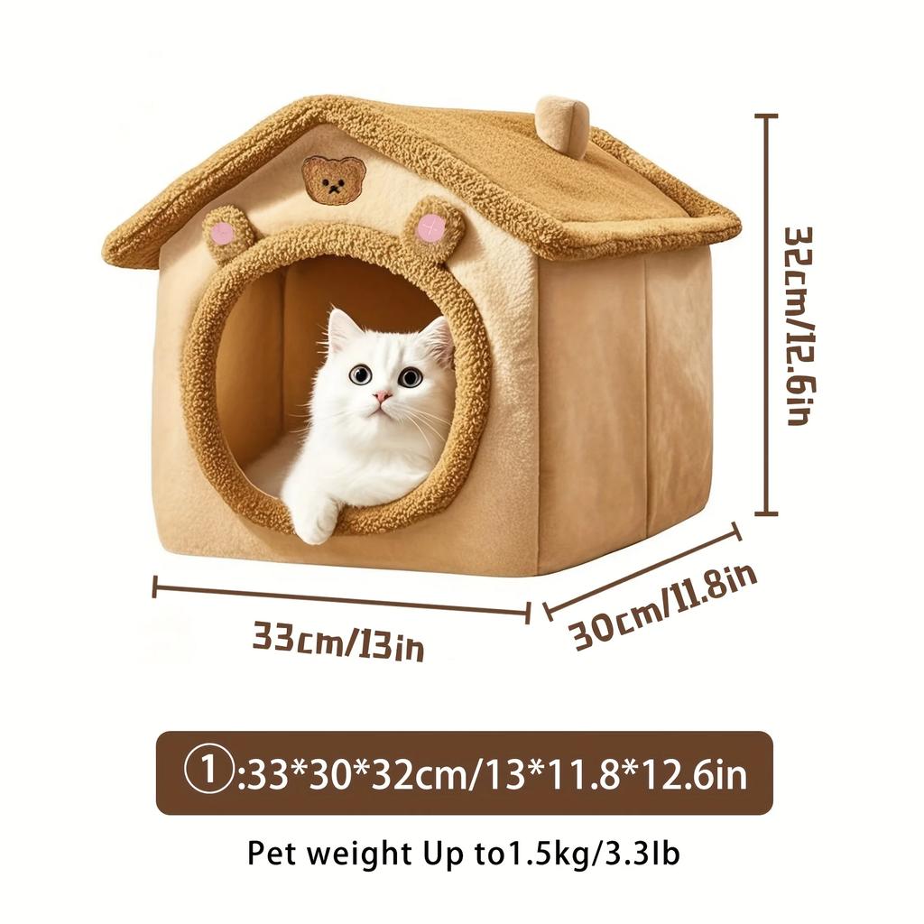 All-Season Pet Villa: Arctic & Fleece, Washable, Non-Slip. For Cats & Small Dogs. Cozy & Enclosed. Shop Now!