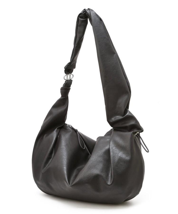 Athe Vanessabruno [Pli] Grey Faux-Leather Pli 2-Way Shoulder Bag And Crossbody Bag L Aaba6E833G2