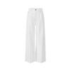 Giovanni Valentino Women's White High-Waist Straight Wide Leg Jeans