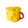 Creative Cute Cheese Ceramic Mug Set with Lid