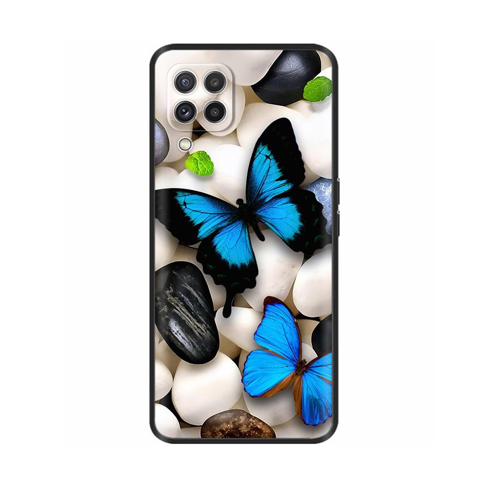 For Samsung A12 M12 F12 Case Stylish Painted Cover Soft Liquid Silicone Phone Case For Galaxy A12 A M F 12 Fundas TPU Capa Black