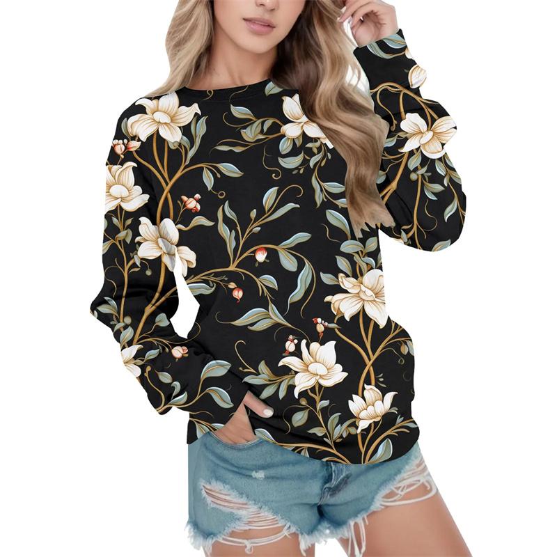 

Зимние толстовки Harajuku с 3D-цветочным принтом для женщин, пуловеры с леопардовым принтом и пайетками, унисекс, модная уличная одежда, верхняя часть 6XL