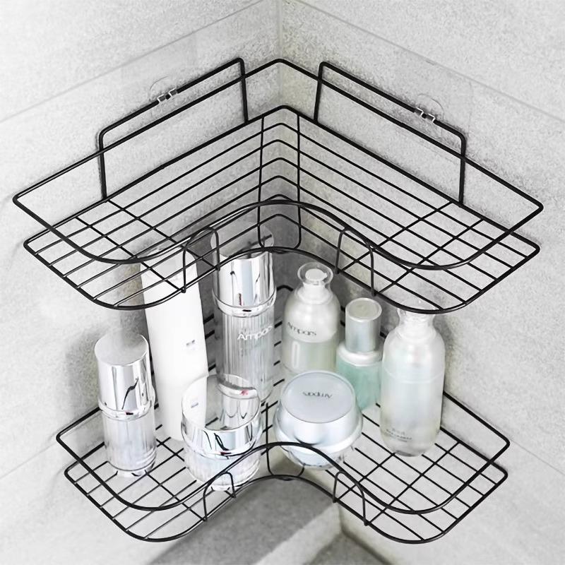 Bathroom Corner Wall Shelf, Punch-Free Mount, Washbasin Storage Rack