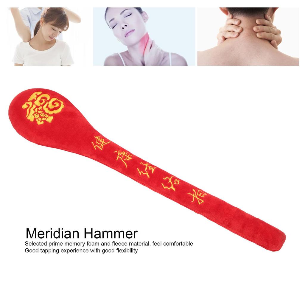 Ongwan Massage Ball Hammer, Meridian Shoulder and Neck Massage Stick, Chinese Massage Hammer, Body Relaxation, Red