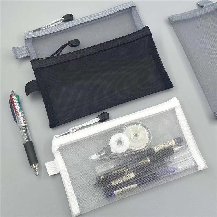 Transparent Mesh Pencil Case for School and Supplies