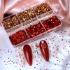 1 Box Red Golden Star Love Heart Nail Art Sequins Christmas Decoration for DIY Women's Nail Salon Design Decoration Festive Nail Parts Nail Supplies