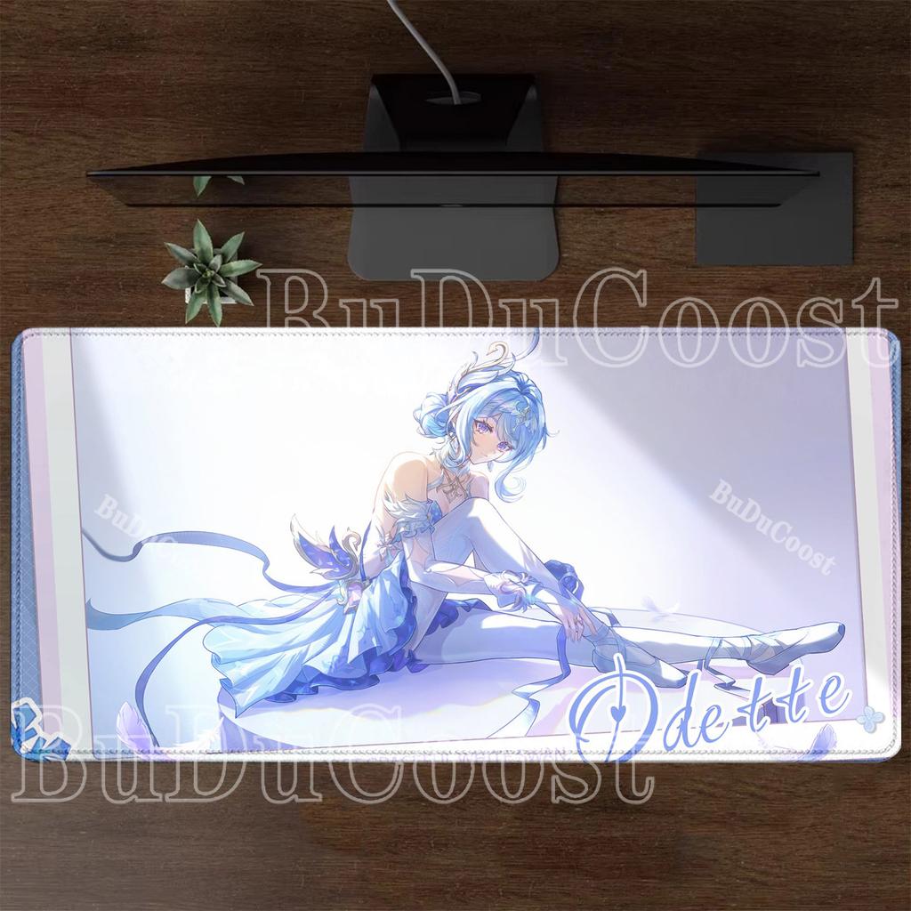 Tastatură și Mousepad Gaming Odette Genshin Impact PC Cauciuc Overlock Mousepad Birou Bază Anti-alunecare Imprimare HD Covor de Birou XXL