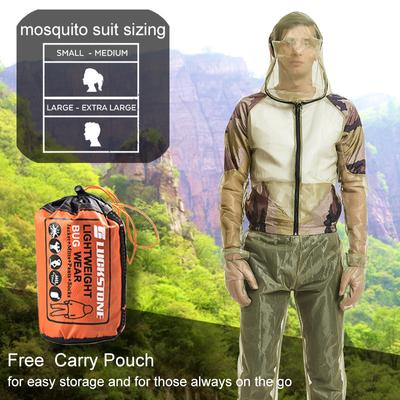 Outdoor 3-częściowa siatkowa kurtka przeciw komarom Jungle Adventure Wild Fishing Mosquito Bite Protection Jacket Rękawiczki Spodnie