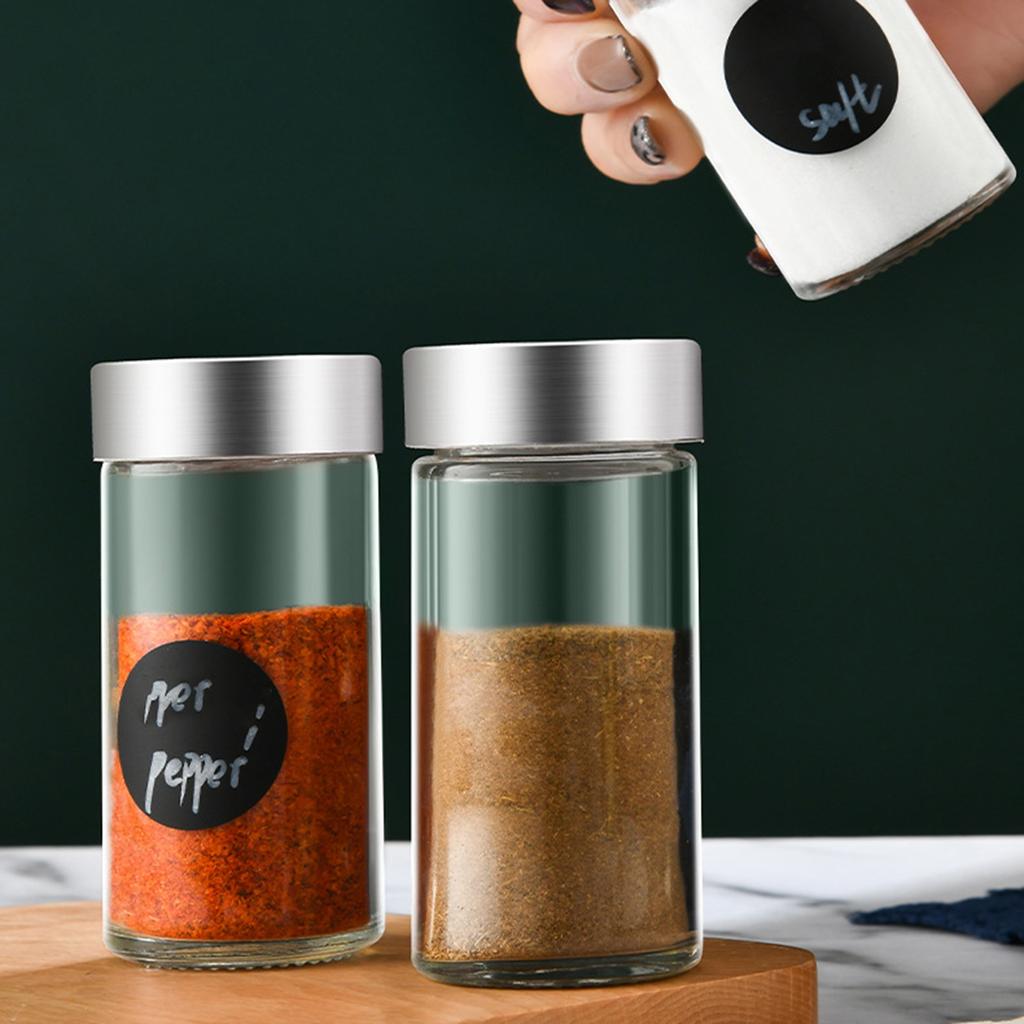 Kitchen Utensils Round Glass Spice Bottle Household Sprinkler Bottle Swivel Opening Closing Spice Set