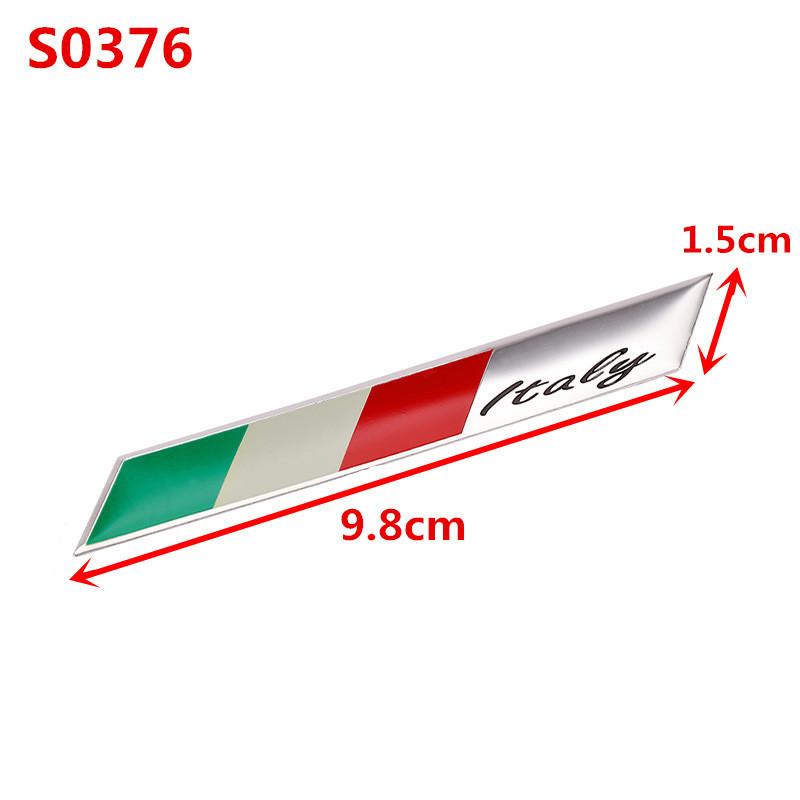 1 pièce Autocollant Emblème Grille 3D en Aluminium Voiture Carte Italie Drapeau National Moto