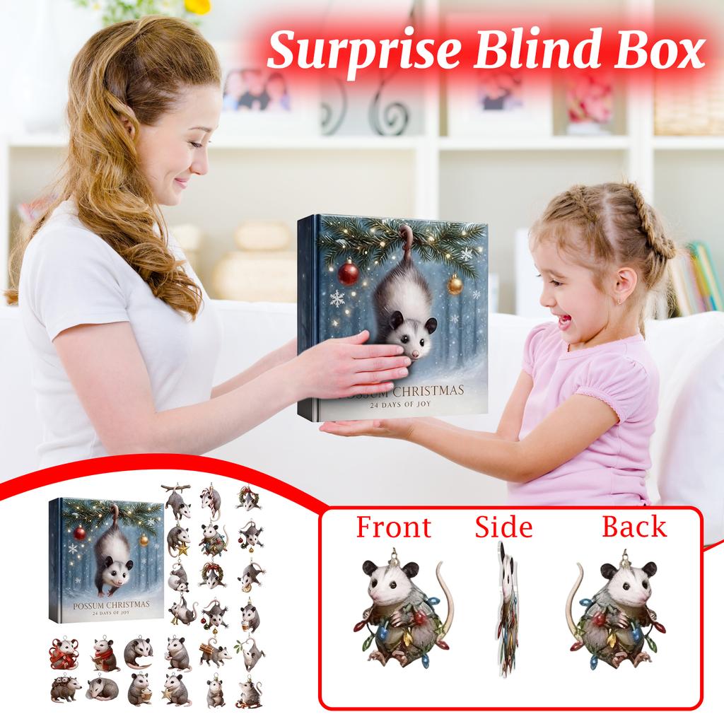 2D Plane Box 24 Double-sided Printing Pendant Countdown Calendar 24-day Christmas Advent Calendar Acrylic Plane Pendant Blindbox