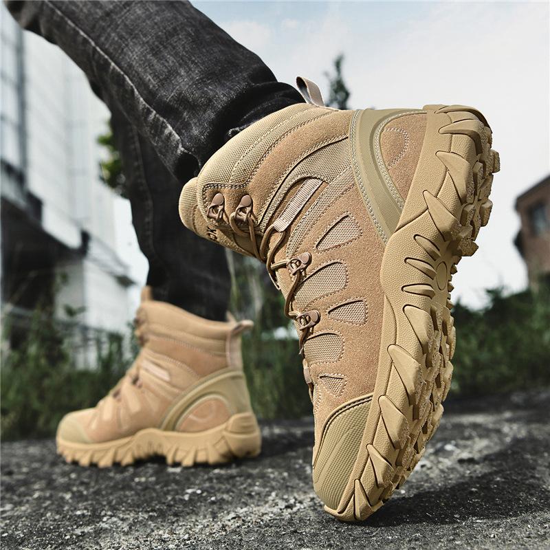 Velké velikosti bojové boty pánské venkovní pískuodolné prodyšné pouštní boty pánské nepromokavé turistické boty tréninkové taktické boty