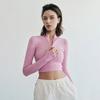 Huit Ribbed Crop Long Sleeve Tee Htwtl2i01t