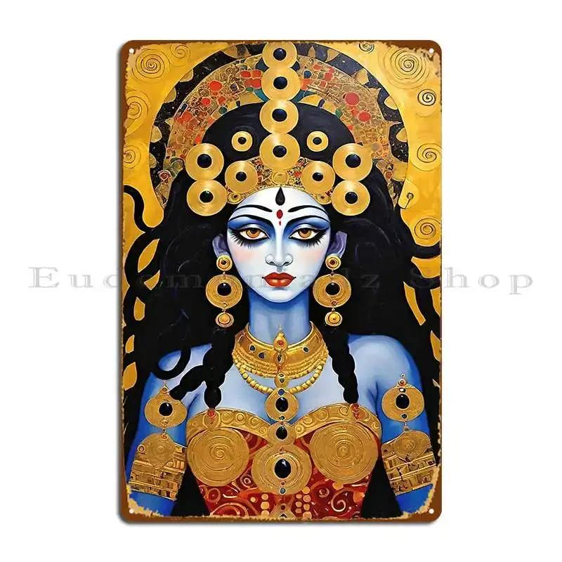 Hindu Goddess Metal Sign Poster Kitchen Decoration Kitchen Wall Cave Character Tin Sign Poster 20x30cm(7.8x11.8inch)