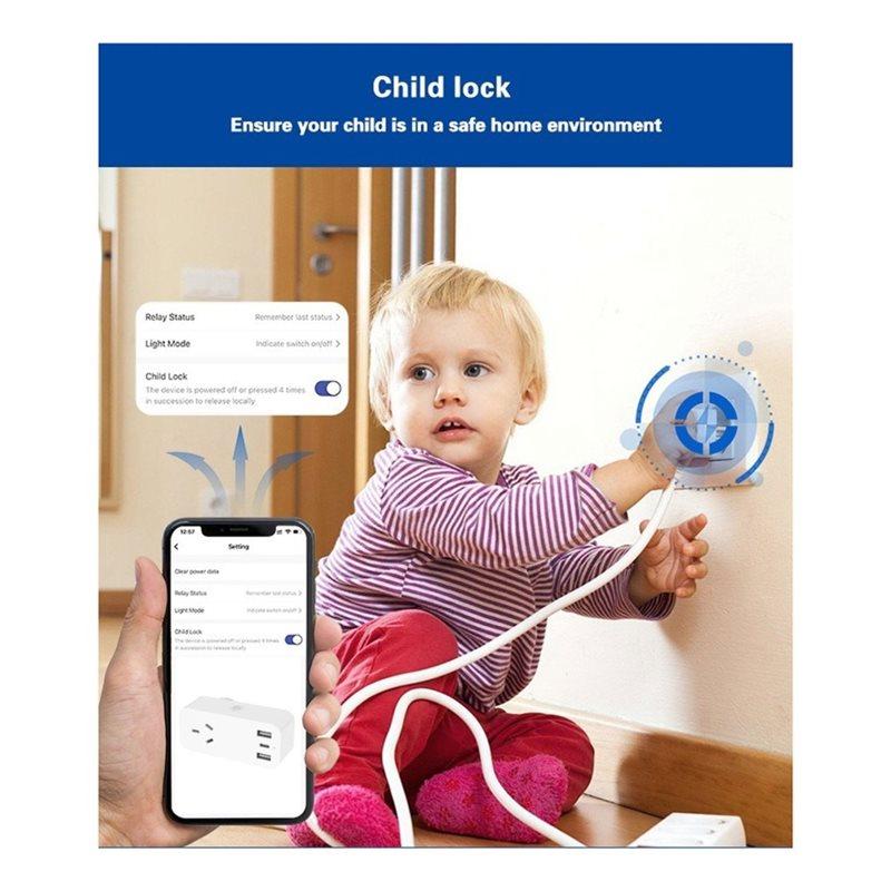 A25F-Home Appliance Smart Plug Tuya Wifi AU Smart Socket USB Type C Phone Works With Alexa Google Home AU Plug