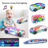 Electric Transparent Gear Led Light Music Car Model For Kids' Educational Toy Gift