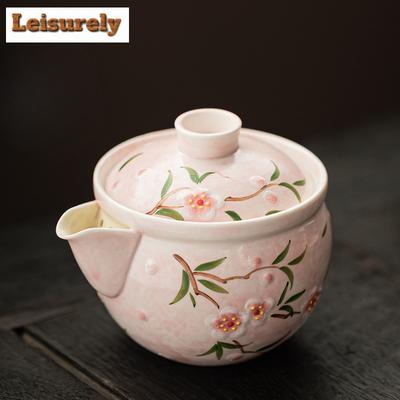 150ml Handbemalte Pfirsichblüten-Teekanne Zen Tee-Aufgusskanne Teekocher Kessel mit Sieb Dahongpao Chinesisches Teeset Ornamente