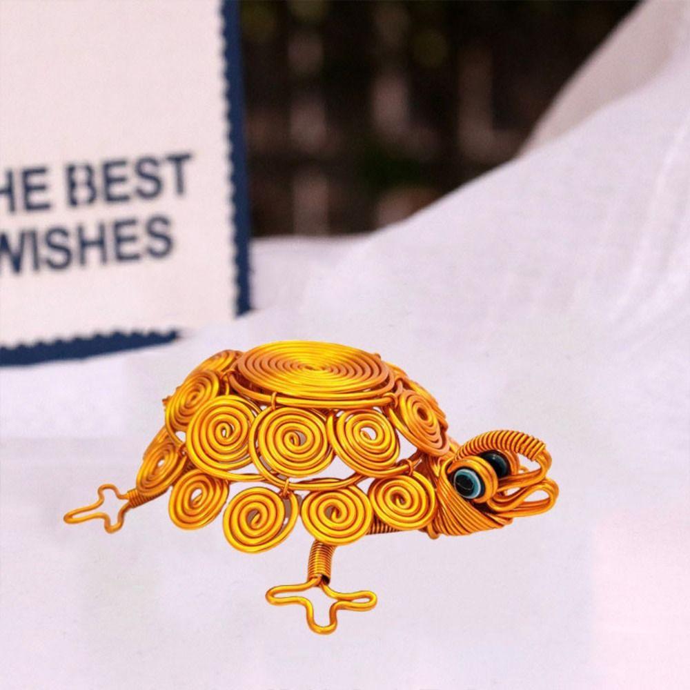 Woven Aluminum Wire Tortoise Figurine Model Turtle Retro Ornaments Desktop Decorative
