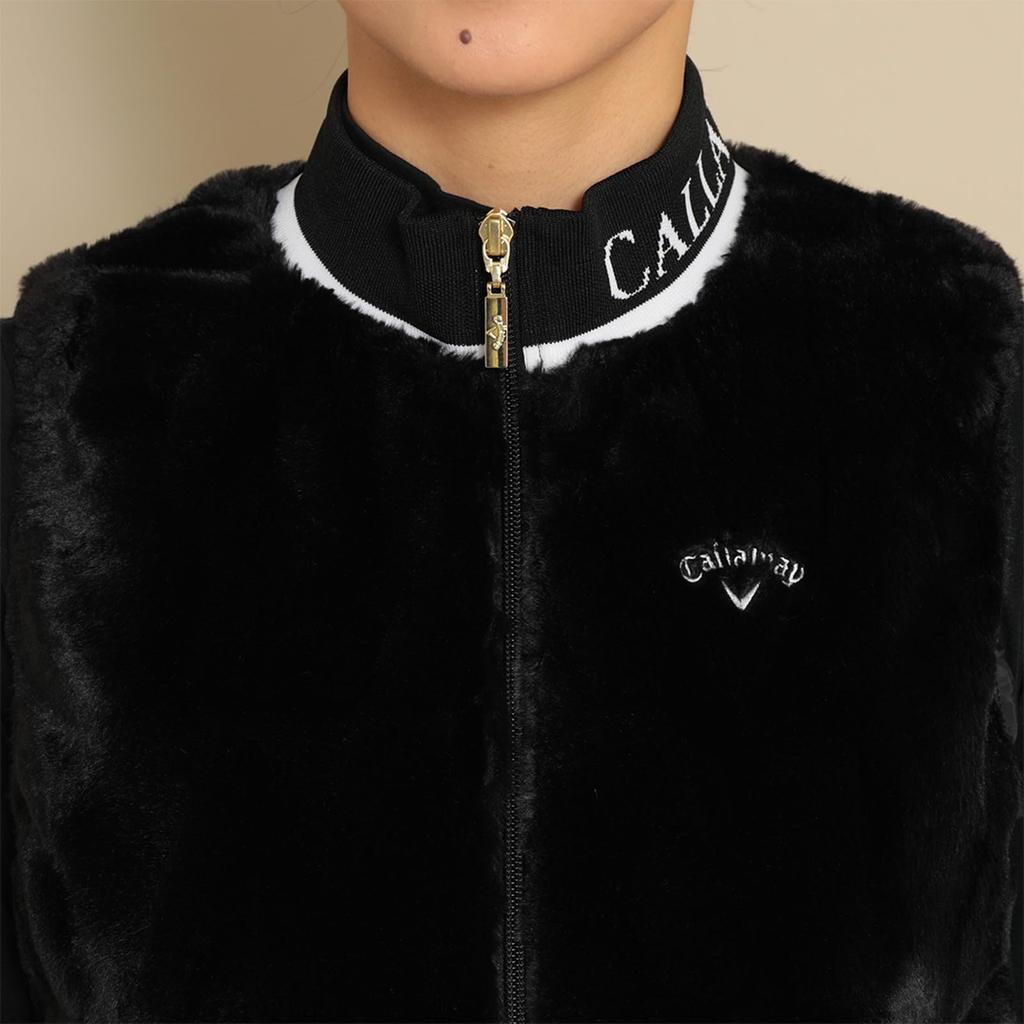 Callaway Fleece Size L Women's Full-Zip Vest, Golf, C23216200, 1010, Black,