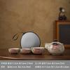 Ru Kiln Travel Tea Set One Pot Three Cups Outdoor Travel Portable Teapot Kuaike Cup Carry-on Bag Brewing Teapot