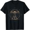 Glitchy Vitruvian Man Da Vinci Geometry & Mandala Design Art T-Shirt