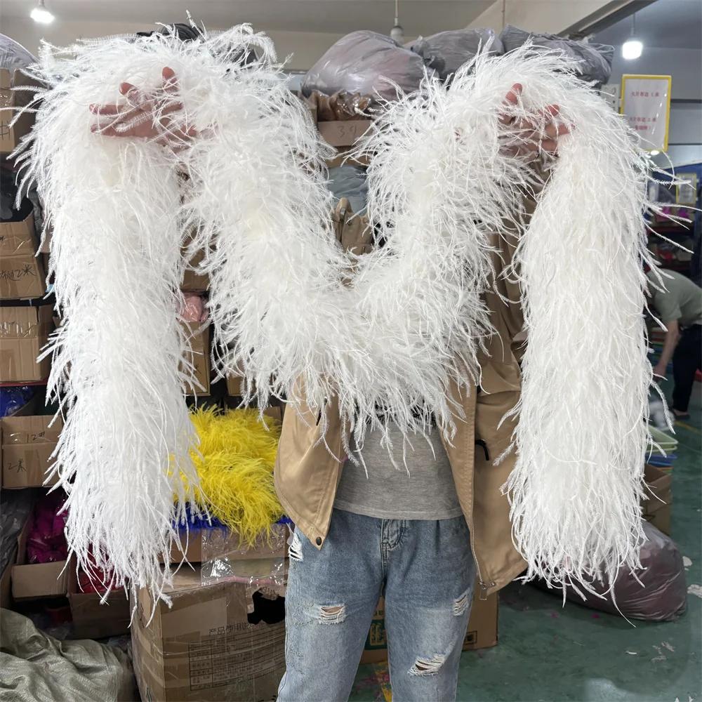 DIY 2 Meter Flauschige Straußenfeder-Boa 1-lagig bis 20-lagig Dick Schal aus hochwertigen Federn zur Dekoration von Brautkleidern Individuell anpassbarer DIY-Schal