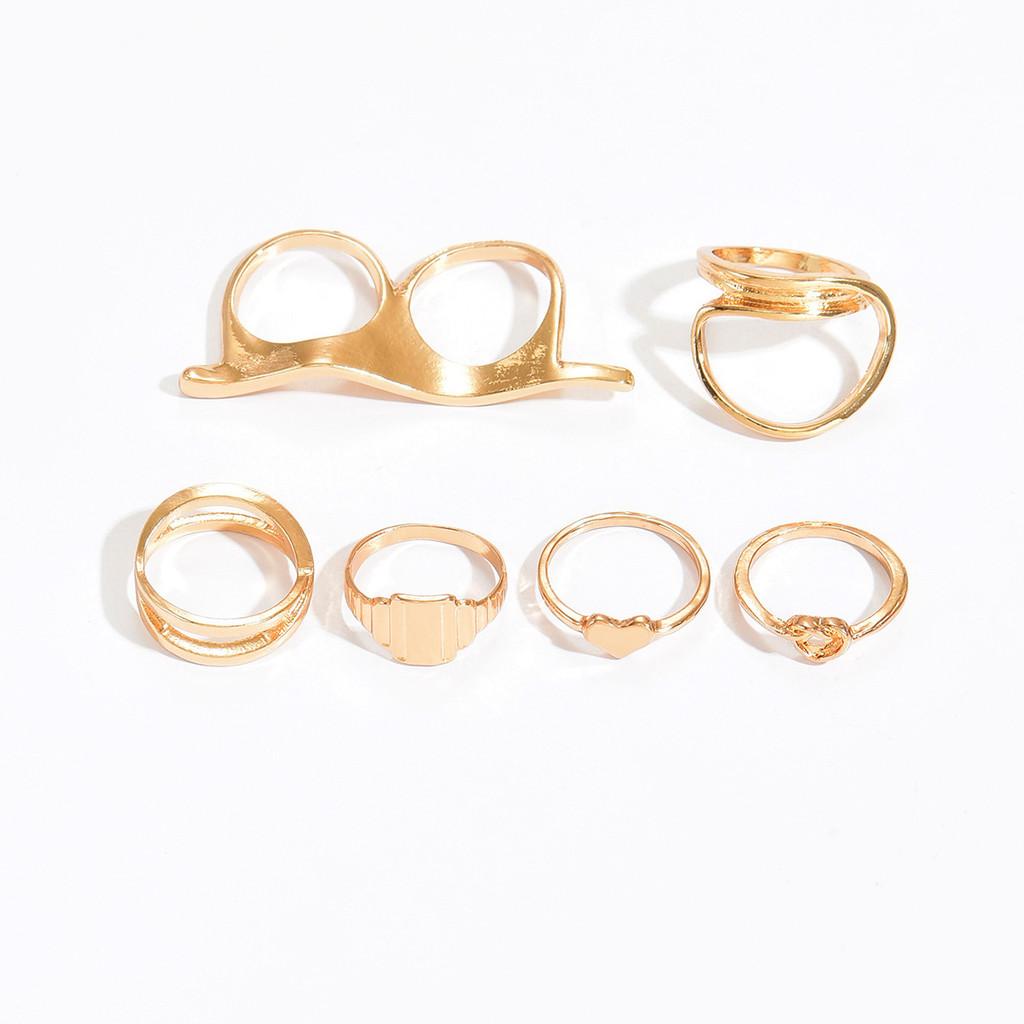 Style Line Art Ring Pack With Zinc Alloy For Womens Fashion Accessories золотой