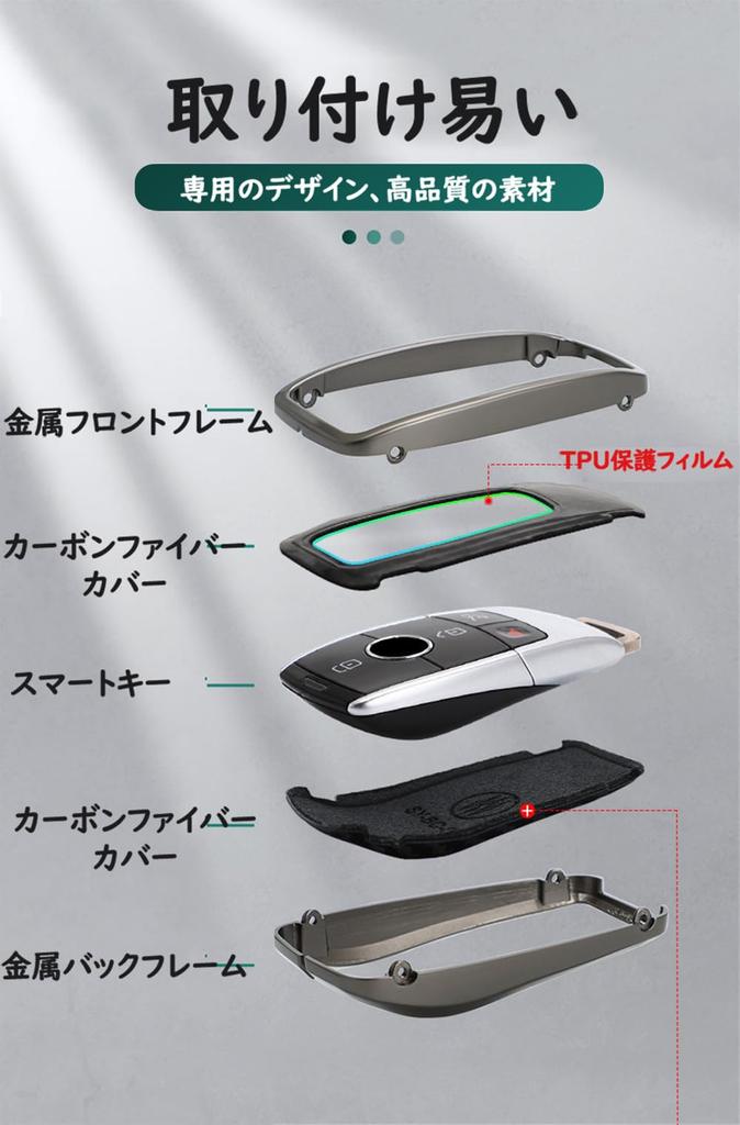 TECART Benz Exclusive Key Cover Key Bag Zinc Alloy Key Cover Key Ring Key