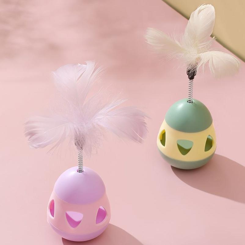 Neues Katzenspielzeug Tumbler Federn auslaufende Spielzeuge Spielzeuge necken Katze Stöcke und Katzen sind selbsterregend und lindern Langeweile.