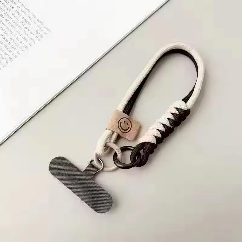 INS British Style Contrasting Woven Phone Lanyard Short Handheld Trendy Phone Case Wrist Rope Doll Luggage Pendant Hanging Rope