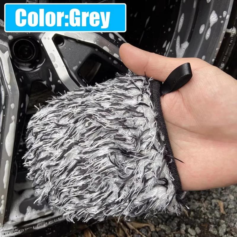 Thick double-sided ultra-fine fiber wheel detail washing gloves ultra soft car detail washing gloves
