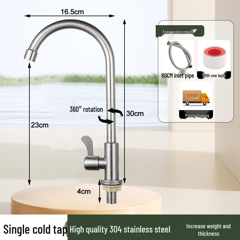 Stainless Steel Anti-Splash Hot & Cold Kitchen Faucet for Vegetable Sink & Washbasin