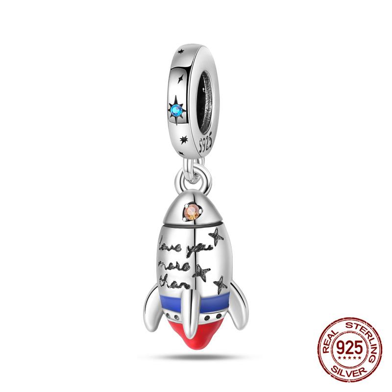100% Copper Space Travel Spaceship Astronaut Beads Fit Originalwomen Bracelet Diy Jewelry Making Gift