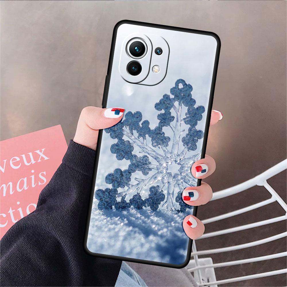 Měkké silikonové pouzdro pro Xiaomi Mi 11 Lite 5G NE 11T Pro 12S Ultra 12 Note 10 10T 9T Kryt na telefon Nárazník Funda Sněhobílá Vločka
