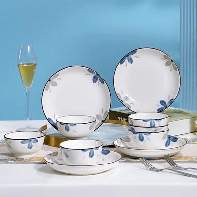 Tang Hui 10-Piece Retro Chinese Ceramic Dinnerware Set