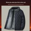 Men's Fleece-Lined Cotton Jacket for Autumn/Winter - Warm Mid-aged & Elderly Dad's Coat