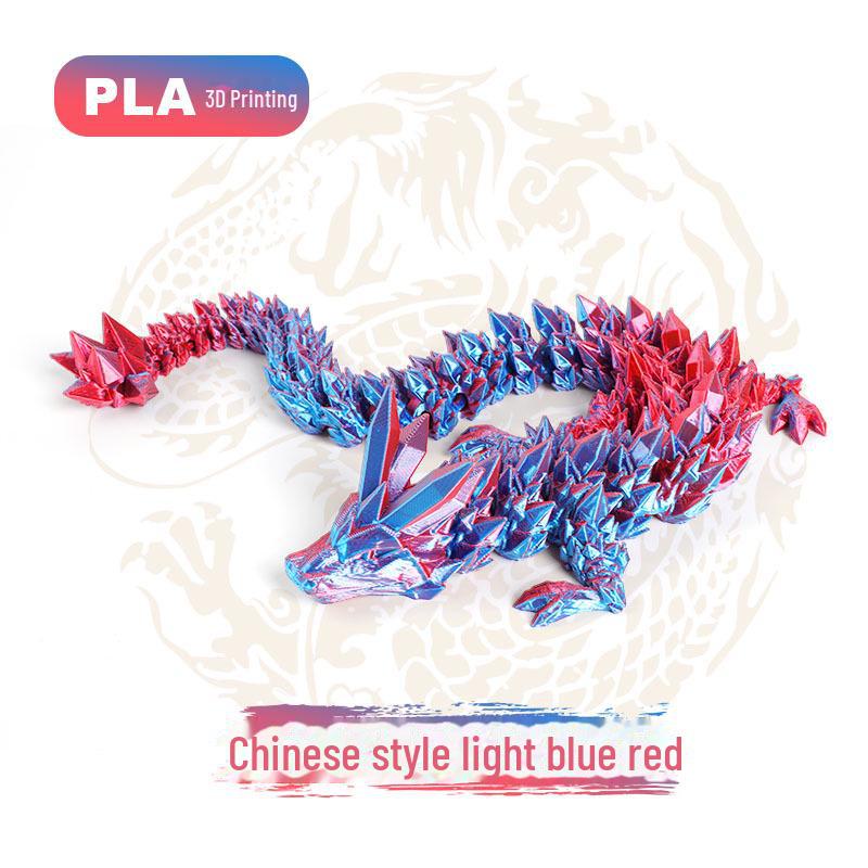 "Handcrafted 3D Printed Crystal Dragon Ornaments - Chinese Dragon & Dragon Egg Toys"