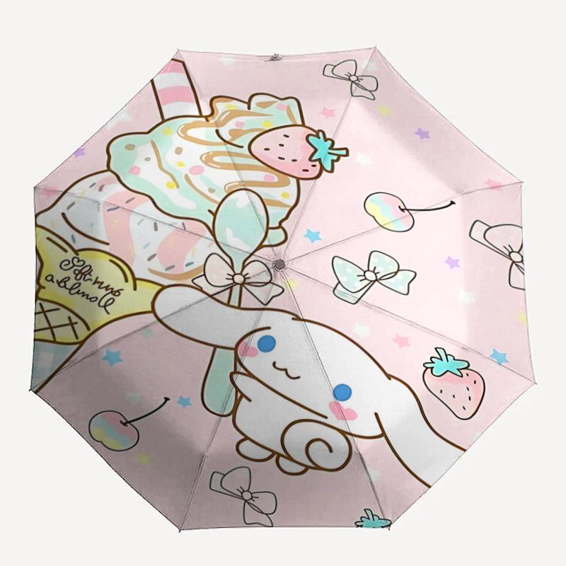1pc Kawaii Ice Cream Cone Umbrella - Automatic Open/Closed with Foldable Design, Perfect for Fans, Travelers, Everyday Use, Festive Gifts.T069