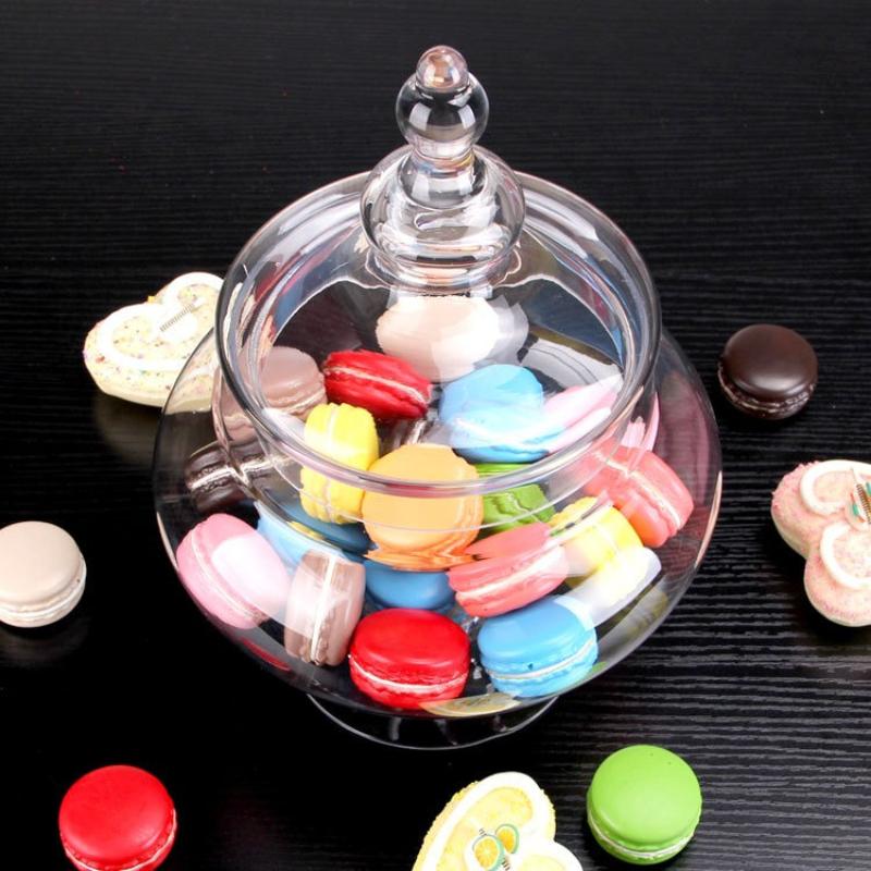 Clear Glass Candy Storage Jar with Lid Western Style Creative Wedding Party Dessert Table Decoration Home Bottle