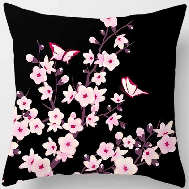 Beautiful Cherry Tree Square Pillowcase Cushion Cover for Home Decor, Car Sofa   45cm*45cm