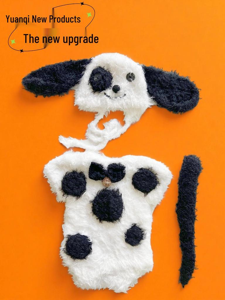 Handmade Crochet Puppy-Shaped Baby Photo Outfit