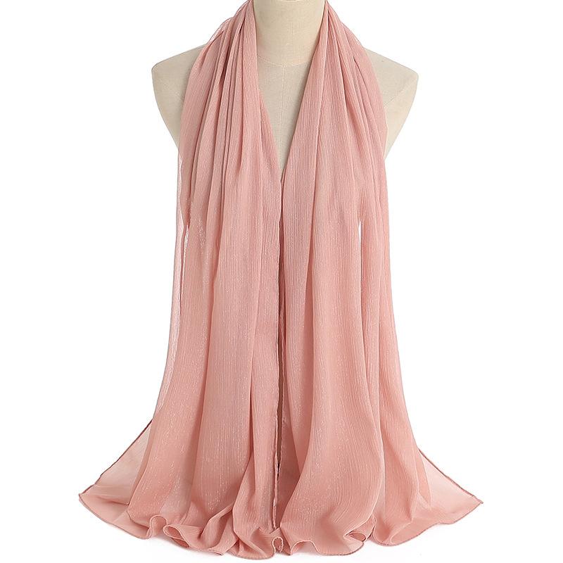170X70Cm Silk Scarf Shawl Solid Southeast Asian Headscarf Large Travel Shawl Versatile Textured Chiffon Scarf Wrap Poncho Hijabs