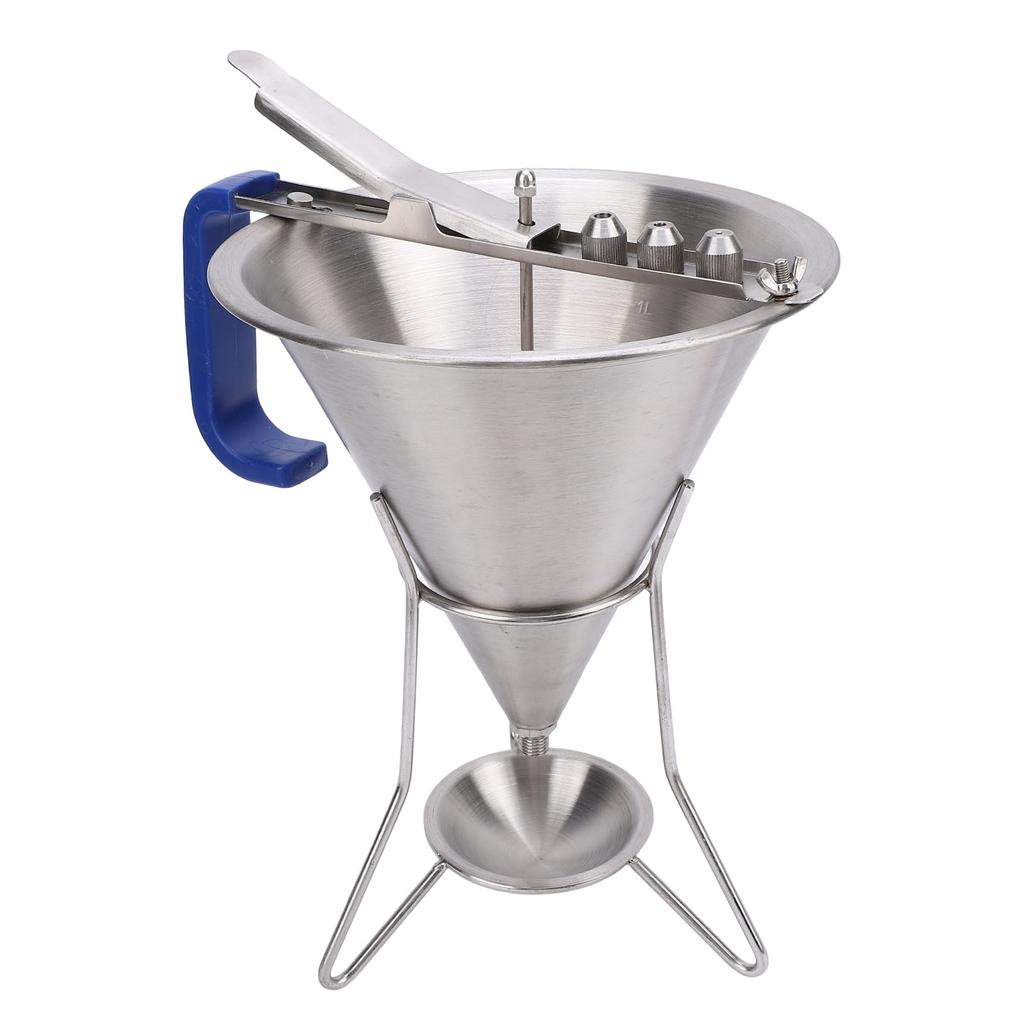 Edelstahl-Konditoreitrichter mit Ständer Teigspender Bäckereibedarf Kuchen-Dekorationswerkzeug