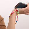 Beads Keychain Colorful Phone Lanyard Rainbow Beads Phone Charm Cute and Colorful Beaded Accessory for Women Girls Teens