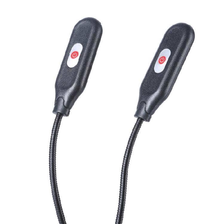 Two Arm USB Clip Light LED Desk Lamp Flexible 1000mAh Rechargeable Battery for Night Reading