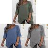 Camicia in Cotone e Lino Stile Bohémien Vestibilità Larga con Design Irregolare per Abbigliamento Casual Primaverile