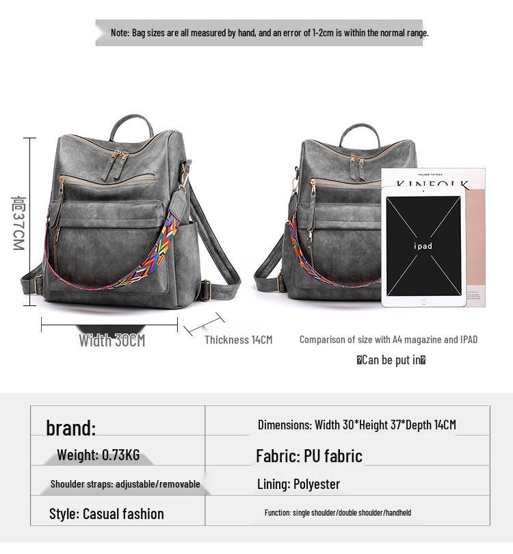 Retro-Rucksack und Umhängetasche im koreanischen Stil mit großem Fassungsvermögen