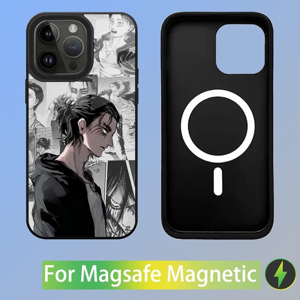 Eren Yeager Phone Case For iPhone 16,15,14,13,12,11,Plus,Pro,Max Mini Magsafe Magnetic Wireless Charging