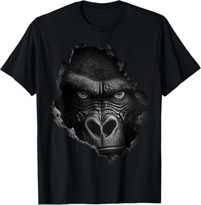 Gorilla Gesicht Wand Tierdruck Kunst Tierliebhaber Gorilla T-Shirt